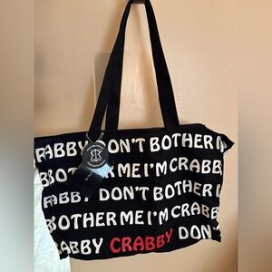 WOMAN’S -ROBIN-RUTH BAG/TOTE-NWT- “ DON’T BOTHER ME I’M CRABBY” Approx. 12 Lx16W